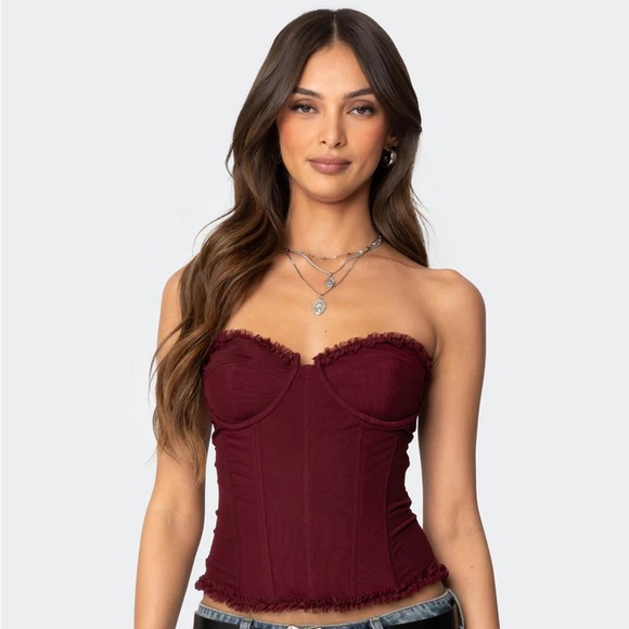 Deirdre Mesh Lace Up Corset